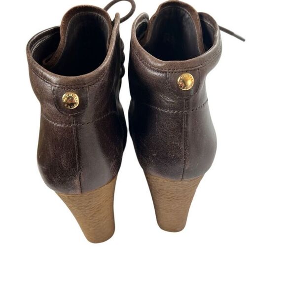 Michael Kors Booties Boots Shoes Wedge Leather Brown - Picture 5 of 7